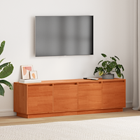 vidaXL TV-skåp med lagring med dörr Brun 156 x 37 x 45 cm Massiv furu