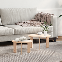 vidaXL Kaffeebord 2 pcs Naturfärg 47.5 x 47.5 x 27 cm Massivt tallträ
