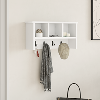 vidaXL Väggmonterad Klädhängare Vit 50 x 16 x 26 cm Konstruerat trä