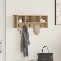 vidaXL Väggmonterad Klädhängare med hylla artisan ek 75 x 16 x 26 cm