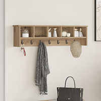 vidaXL Väggmonterad Klädhängare med hylla artisan ek 100 x 16 x 26 cm
