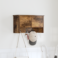 vidaXL Väggmonterad Klädhängare med hylla Rökfärgad ek 50 x 20 x 30 cm