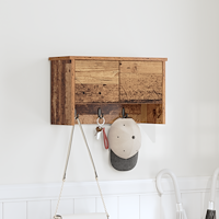 vidaXL Väggmonterad Klädhängare med hylla Gammalt trä 50 x 20 x 30 cm