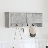 vidaXL Väggmonterad Klädhängare med hylla Betonggrå 80 x 20 x 30 cm