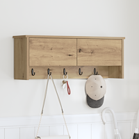 vidaXL Väggmonterad Klädhängare med hylla artisan ek 80 x 20 x 30 cm