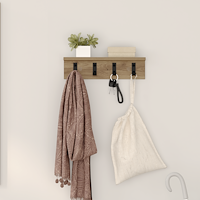vidaXL Väggmonterad Klädhängare artisan ek 40 x 10.5 x 10.5 cm