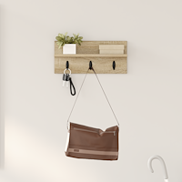 vidaXL Väggmonterad Klädhängare med hylla Sonoma ek 40 x 10.5 x 18 cm