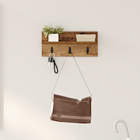 vidaXL Väggmonterad Klädhängare Gammalt trä 40 x 10.5 x 18 cm