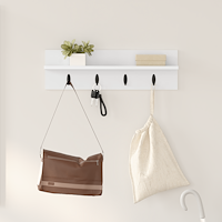 vidaXL Väggmonterad Klädhängare Vit 60 x 10.5 x 18 cm Konstruerat trä