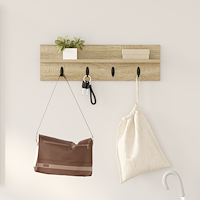 vidaXL Väggmonterad Klädhängare med hylla Sonoma ek 60 x 10.5 x 18 cm