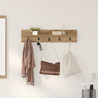 vidaXL Väggmonterad Klädhängare med hylla artisan ek 80 x 10.5 x 18 cm
