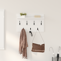vidaXL Väggmonterad Klädhängare Vit 60 x 40 x 12 cm Konstruerat trä