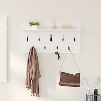 vidaXL Väggmonterad Klädhängare Vit 80 x 40 x 12 cm Konstruerat trä