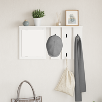 vidaXL Väggmonterad Klädhängare Vit 85 x 10 x 45 cm Konstruerat trä