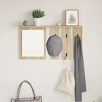 vidaXL Väggmonterad Klädhängare med hylla Väggmonterad med spegel Sonoma ek 85 x 10 x 45 cm