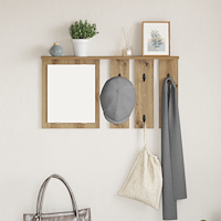 vidaXL Väggmonterad Klädhängare med hylla artisan ek 85 x 10 x 45 cm