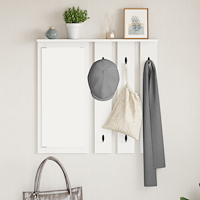 vidaXL Väggmonterad Klädhängare Vit 84 x 10 x 80 cm Konstruerat trä
