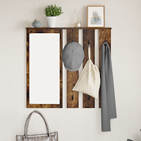 vidaXL Väggmonterad Klädhängare med hylla Rökfärgad ek 84 x 10 x 80 cm