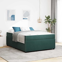 vidaXL Sängram med madrass med madrass Mörkgrön 160 x 200 cm Sammet
