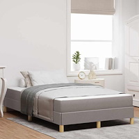 vidaXL Bäddfjäder Taupe och Brun 120 x 190 cm Tyg och Konstruerat trä