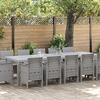 vidaXL Trädgårdsmöbelset 13 pcs Ljusgrå Poly rattan