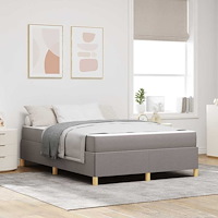vidaXL Bäddfjäder med madrass Taupe och vit 140 x 190 cm tyg
