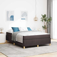 vidaXL Bäddfjäder med madrass Mörkbrun och Vit 160 x 200 cm tyg