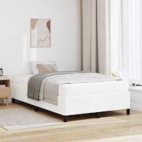 vidaXL Sängram med madrass med madrass Vit 120 x 190 cm Konstläder