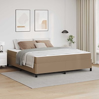 vidaXL Sängram med madrass Cappuccino 180 x 200 cm tyg