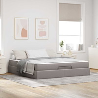 vidaXL Sängram med lagring Taupe 180 x 200 cm tyg
