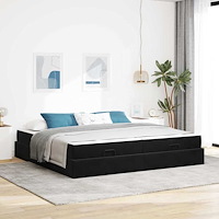 vidaXL Sängram Svart 200 x 200 cm Sammet