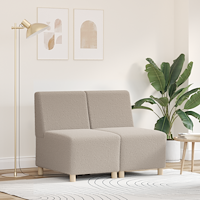 vidaXL Soffa Chiar 2 pcs Ljusgrå 55 x 74 x 82 cm Mockatyg