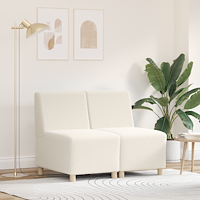 vidaXL Soffa Chiar 2 pcs Kräm 55 x 74 x 82 cm Mockatyg