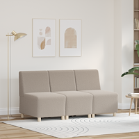 vidaXL Soffa Chiar 3 pcs Ljusgrå 55 x 74 x 82 cm Mockatyg