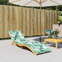 vidaXL Solsängkudde Floral Grön 200 x 70 x 4 cm Oxford tyg
