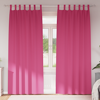 vidaXL Mörkläggningsgardiner med Ringar Klart Pink Polyester