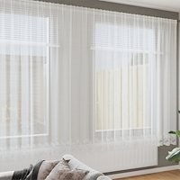 vidaXL Spetsgardin med gardiner Vit 400x220cm Polyester
