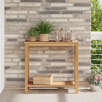 vidaXL Konsolbord med lagring med hylla Brun 85 x 35 x 75 cm Massivt teakträ