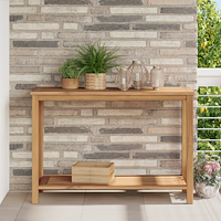 vidaXL Konsolbord med lagring med hylla Brun 110 x 40 x 45 cm Massivt teakträ