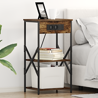 vidaXL Sängskåp 2 pcs Rökfärgad ek 41 x 31 x 76 cm Konstruerat trä