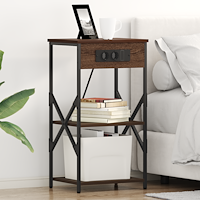 vidaXL Sängskåp 2 pcs brun ek 41 x 31 x 76 cm Konstruerat trä