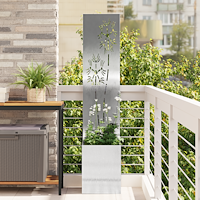 vidaXL Trädgårdsplanterare med dekorativ panel Silver 32 x 140 cm