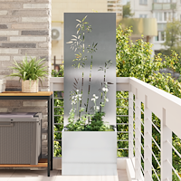 vidaXL Trädgårdsplanterare med dekorativ panel Silver 50 x 140 cm