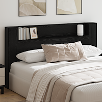 vidaXL Sänggavelsskåp Svart ek 180 x 17 x 104.5 cm Konstruerat trä