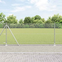 vidaXL Stängsel med stolpar Silver 1 x 50 m PVC-belagd stål