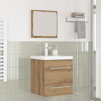 vidaXL Badrumsmöbelset med låda 2 pcs Svart ek 41 x 38.5 x 48 cm