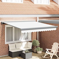 vidaXL Utfällbar markis Vit 300 x 250 cm Tyg, Metall