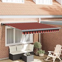 vidaXL Automatisk Utrullningsbar Markis i Orange och Brun 350x250 cm