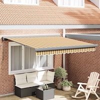 vidaXL Utfällbar markis Flerfärgsdesign 350 x 250 cm Tyg, Metall