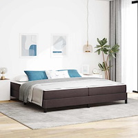 vidaXL Bäddfjäder med madrass Mörkbrun 200 x 200 cm tyg